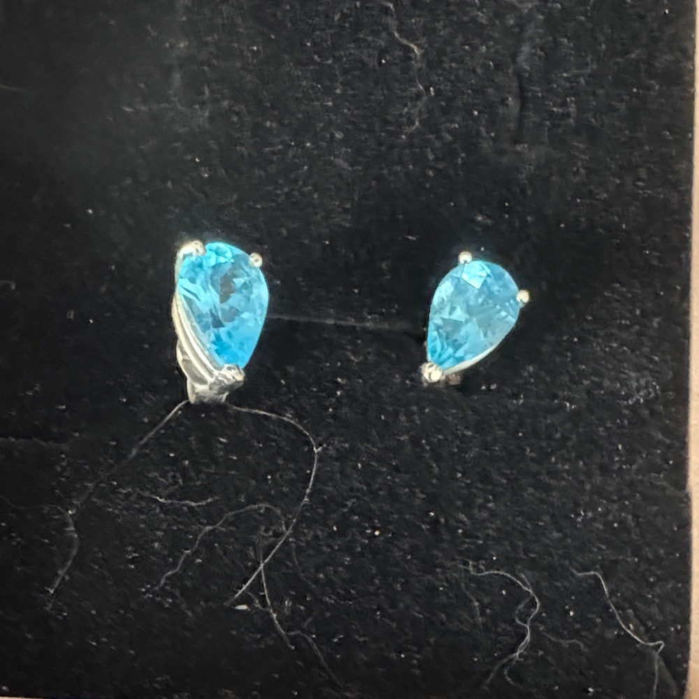 Elegant Blue topaz Teardrop Earrings